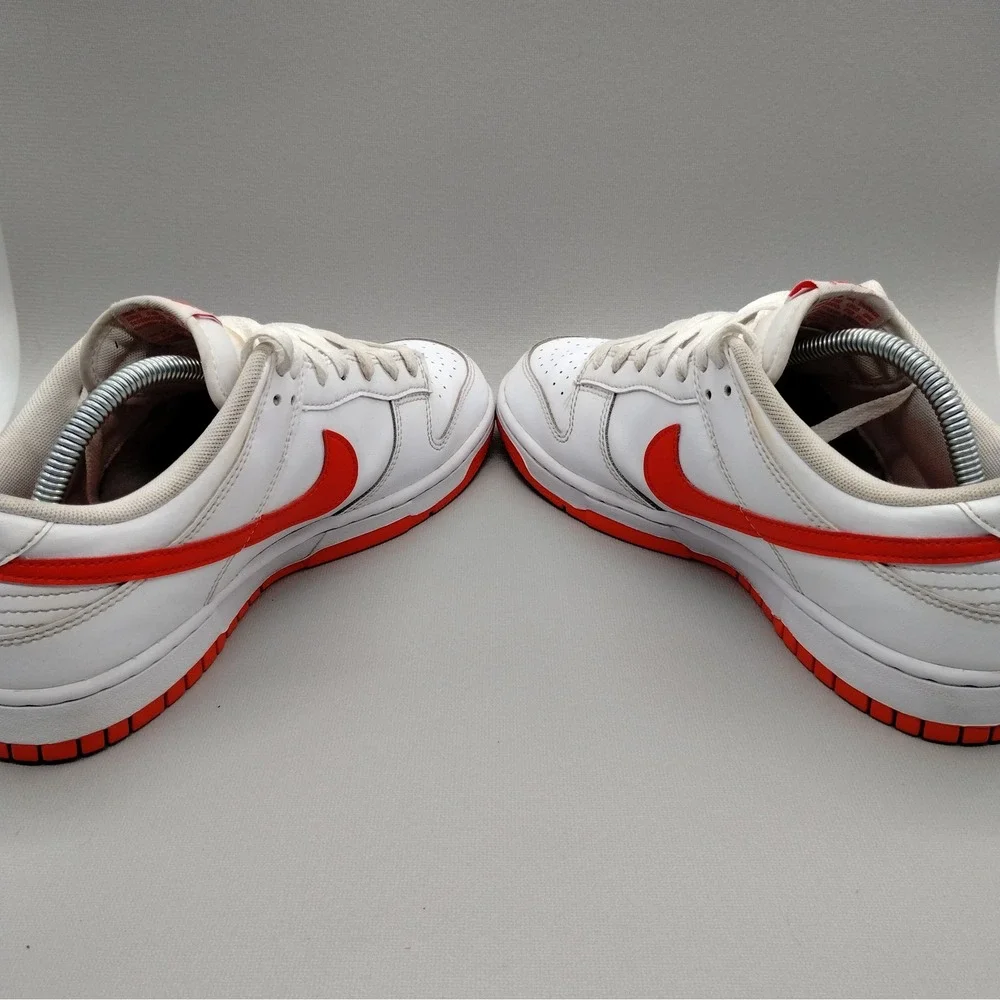 Nike Dunk Low Retro White Picante Red Sneakers Mens Size 9.5 Casual Skater Shoes